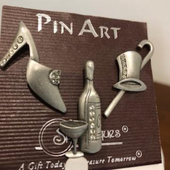 Spoontiques Pin Art Celebration Shoe, Bottle, Hat Pin Set. - Picture 1 of 11